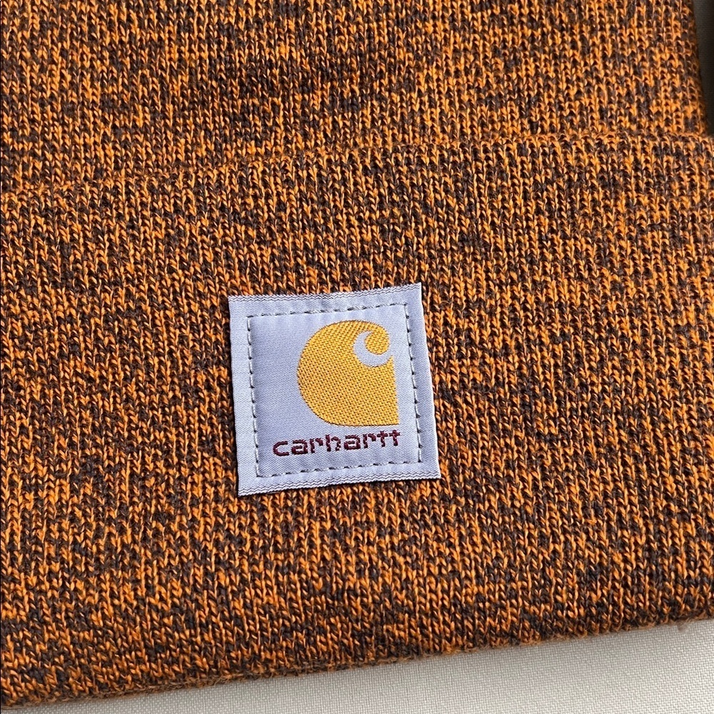 Carhartt Brown Knit Cuffed Beanie and Gray Crew Socks Set - Picture 5 of 5